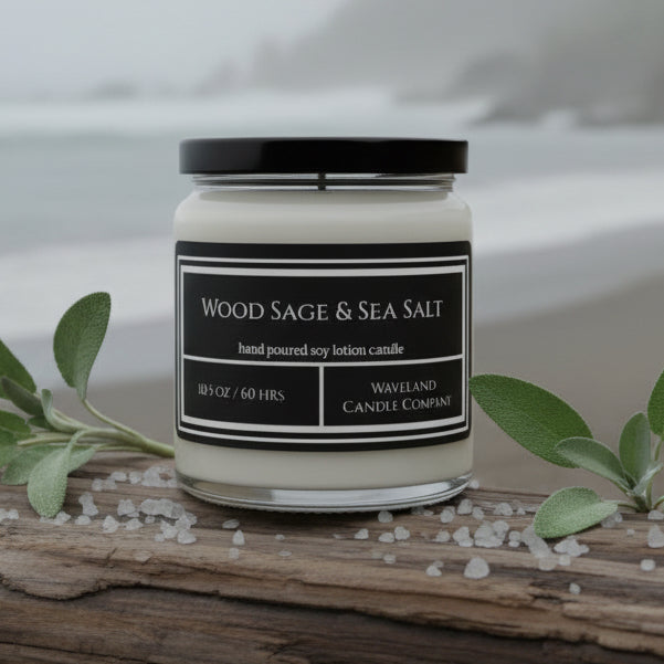 10.5 oz Wood Sage & Sea Salt Soy Lotion Candle