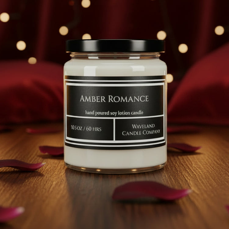 10.5 oz Amber Romance Soy Lotion Candle 