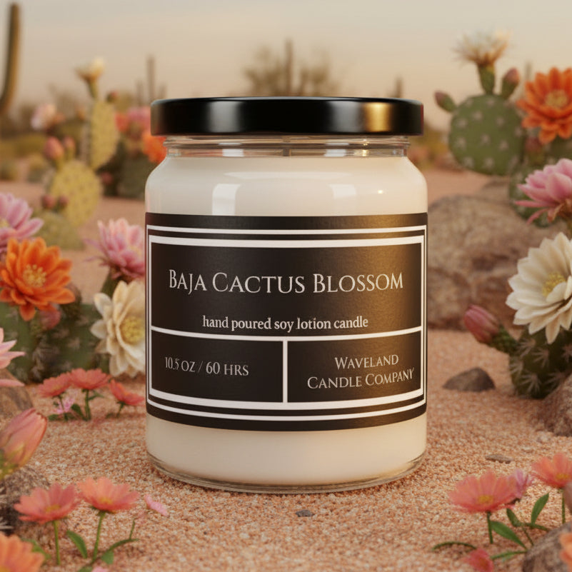 10.5 oz Baja Cactus Blossom Soy Lotion Candle