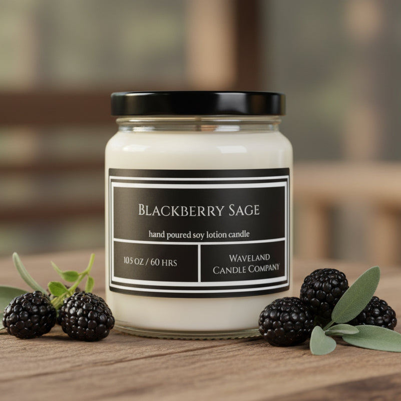 10.5 oz Blackberry Sage Soy Lotion Candle