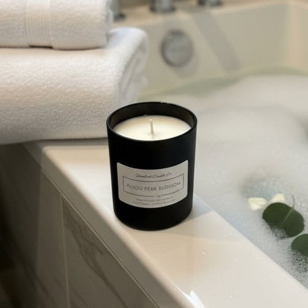 8.5 oz Black Matte Tumbler Soy Lotion Candles