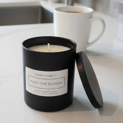 8.5 oz Black Matte Tumbler Soy Lotion Candles