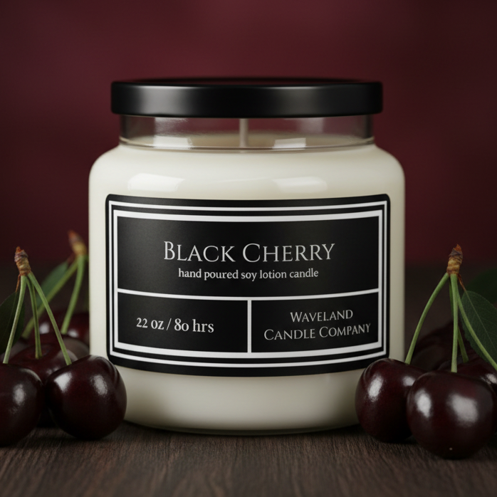 22.0 oz Black Cherry Apothecary Soy Lotion Candle