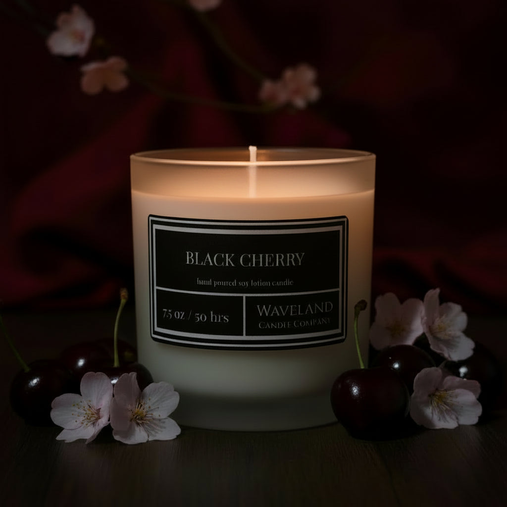 7.5 oz Black Cherry Soy Lotion Candles