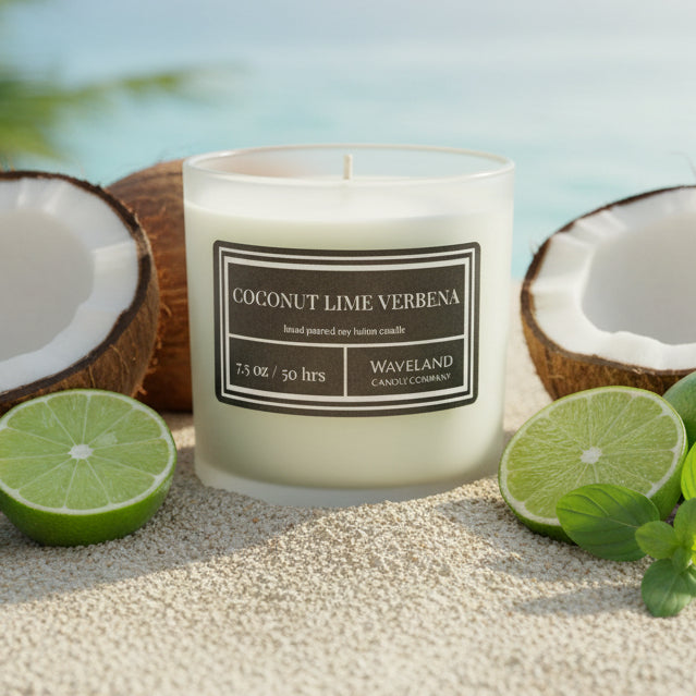 7.5 oz Coconut Lime Verbena Soy Lotion Candle