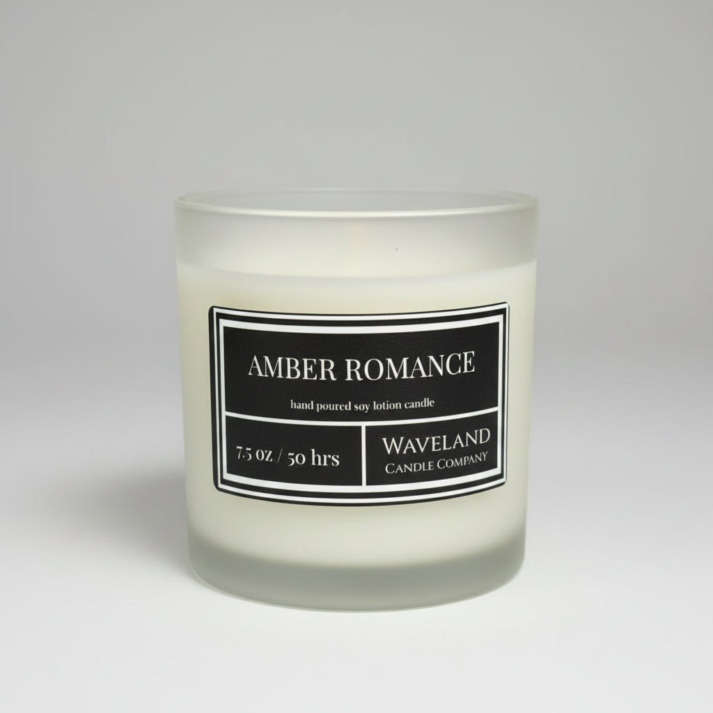 7.5 oz Frosted Glass Vessel Soy Lotion Candle