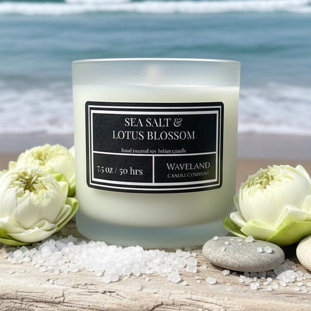 7.5 oz Sea Salt & Lotus Blossom Soy Lotion Candle