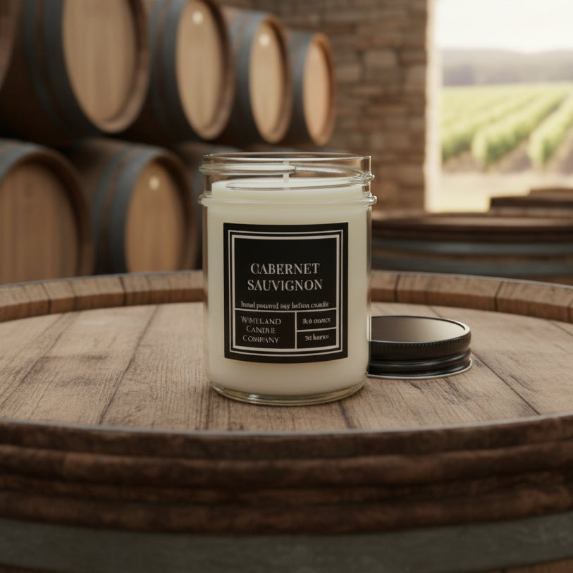 8.0 Cabernet Sauvignon Soy Candle - Open