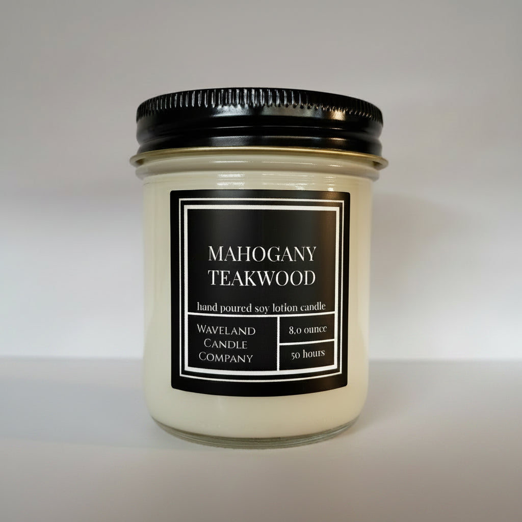8.0 oz Mahogany Teakwood Soy Lotion Candle 