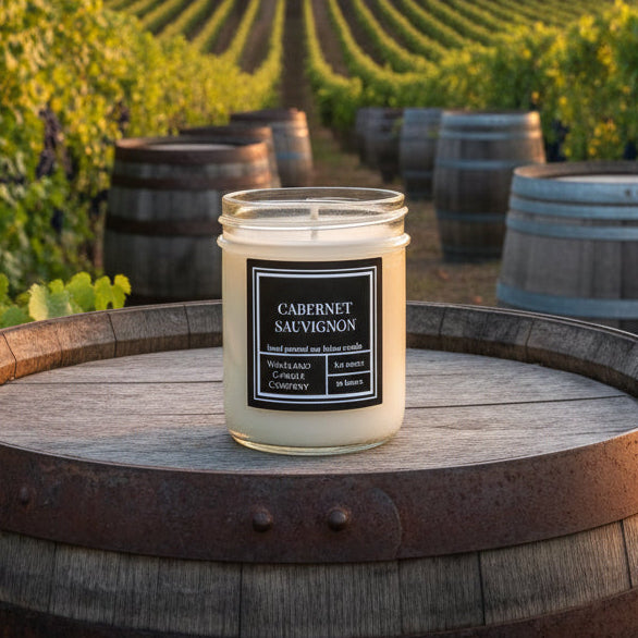 8 oz Cabernet Sauvignon Soy Lotion Candle - open