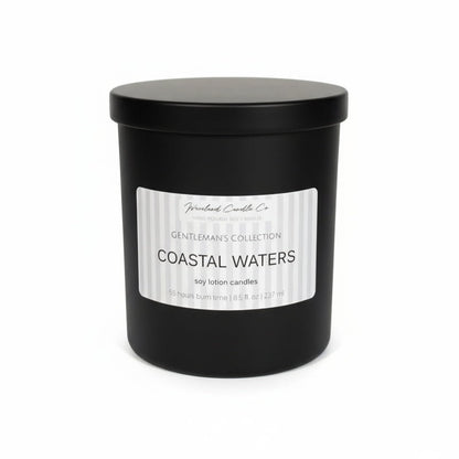 8.5 oz Matte Black Men's Tumbler Soy Lotion Candles
