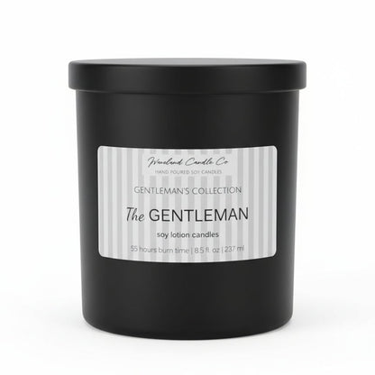 8.5 oz Matte Black Men's Tumbler Soy Lotion Candles