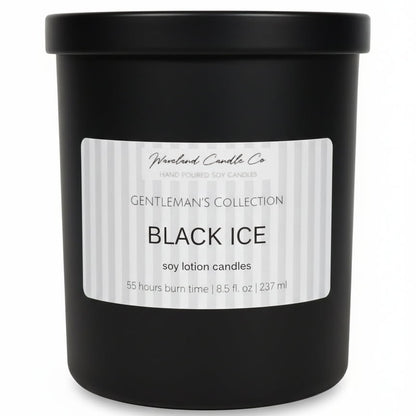 8.5 oz Matte Black Men's Tumbler Soy Lotion Candles