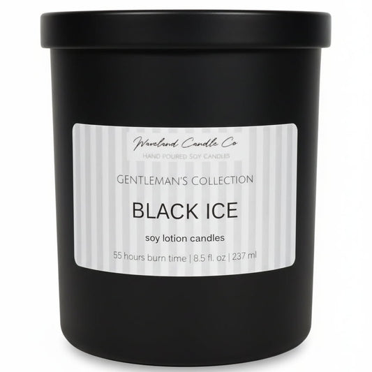 8.5 oz Matte Black Men's Tumbler Soy Lotion Candles