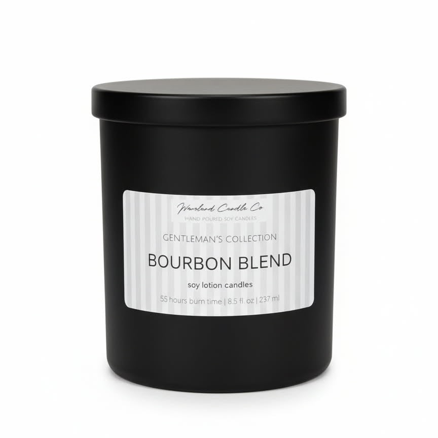 8.5 oz Matte Black Men's Tumbler Soy Lotion Candles