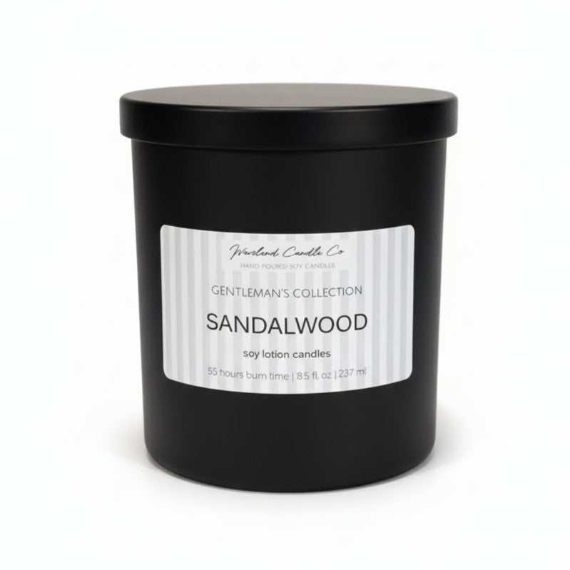 8.5 oz Matte Black Men's Tumbler Soy Lotion Candles