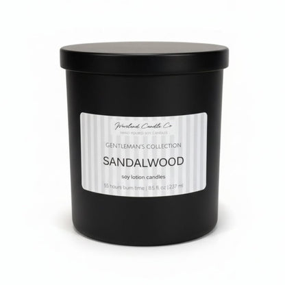 8.5 oz Matte Black Men's Tumbler Soy Lotion Candles