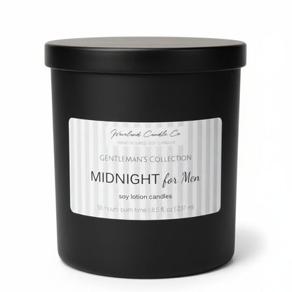 8.5 oz Matte Black Men's Tumbler Soy Lotion Candles