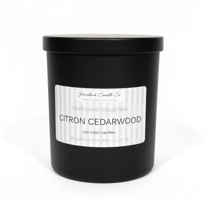 8.5 oz Matte Black Men's Tumbler Soy Lotion Candles