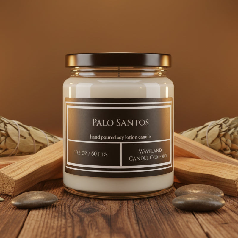 10.5 oz Palo Santos Soy Lotion Candle